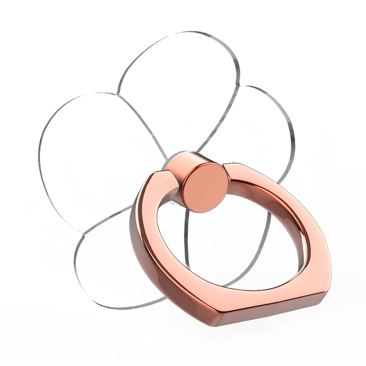 Soporte de anillo para teléfono móvil con rotación de 360 grados, transparente