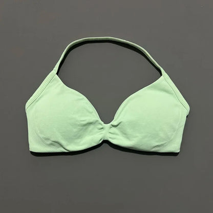 Impact Strappy Sports Bra - High Support Halter Workout Top - Bascora