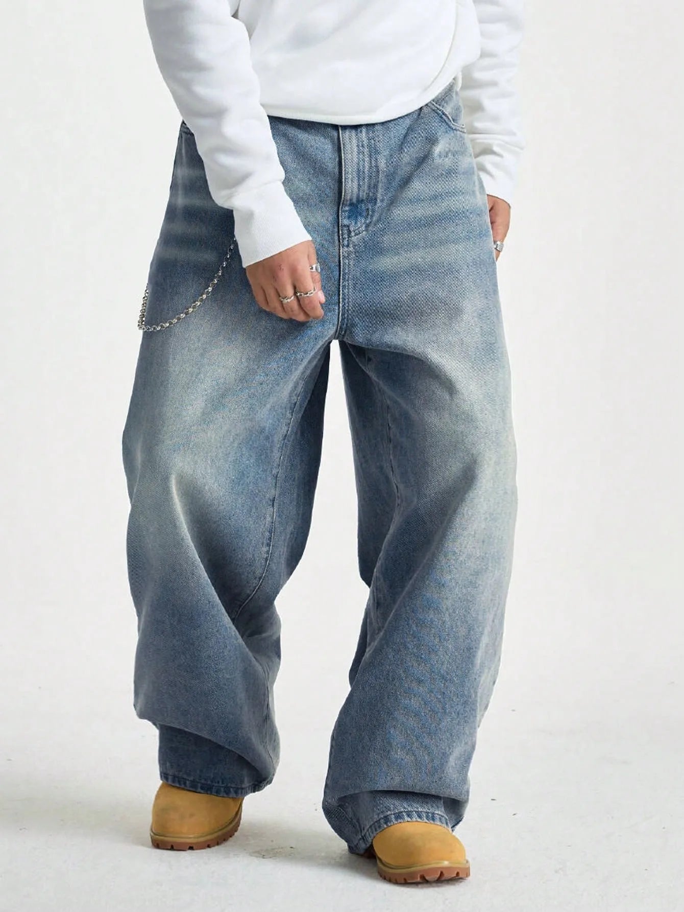 Men's Wide Y2K Jeans - Hip-Hop Baggy Denim Pants