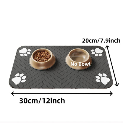 Pet Feeding Mat - Waterproof Absorbent Placemat for Food & Water Bowls - Bascora