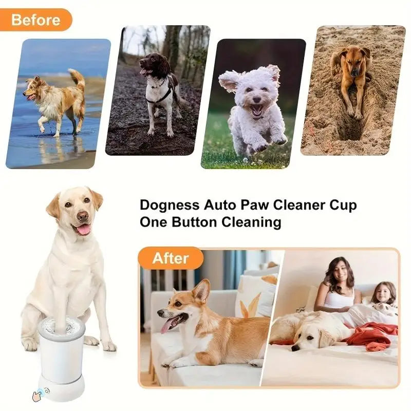 Limpiador de patas eléctrico para mascotas: lavapatas automático para perros y gatos