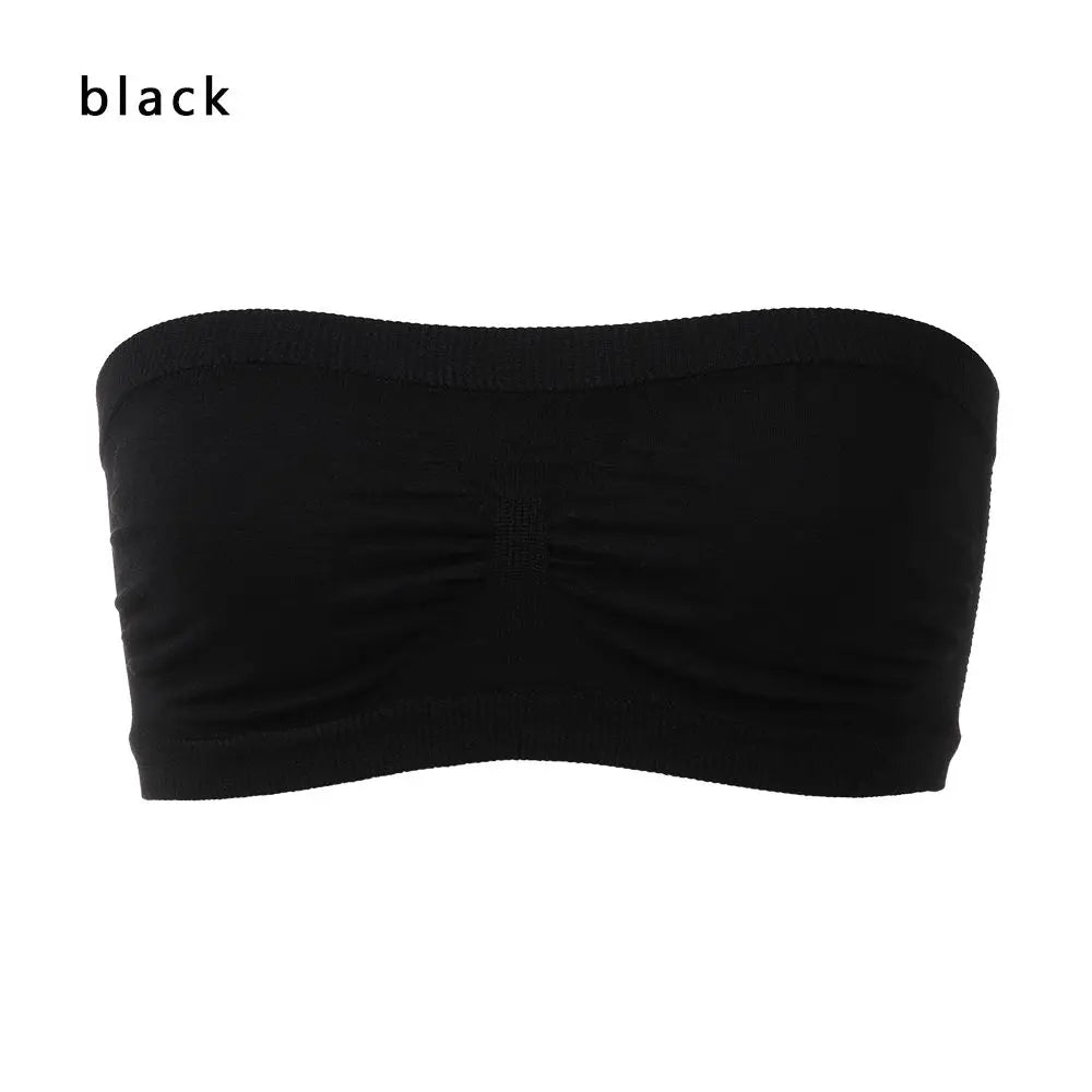 Women's High Elastic Sports Bra - Seamless Strapless Tube Top