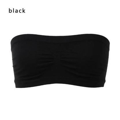 Women's High Elastic Sports Bra - Seamless Strapless Tube Top - Bascora