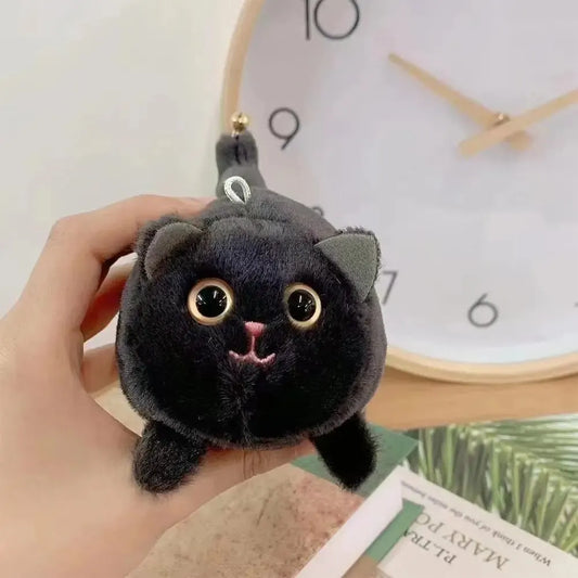 Porte-clés en peluche en forme de chat mignon