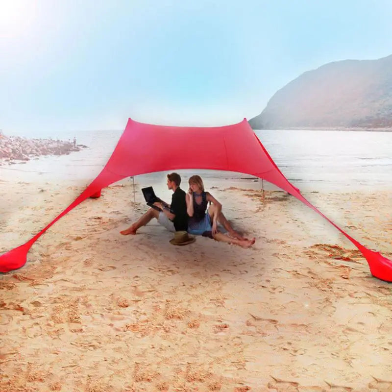 Toldo de playa - Tienda de sombra resistente al viento y con protección UPF50+