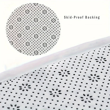 Embossed Flannel Bath Mat Set - Non-Slip Absorbent Floor Mats - Bascora
