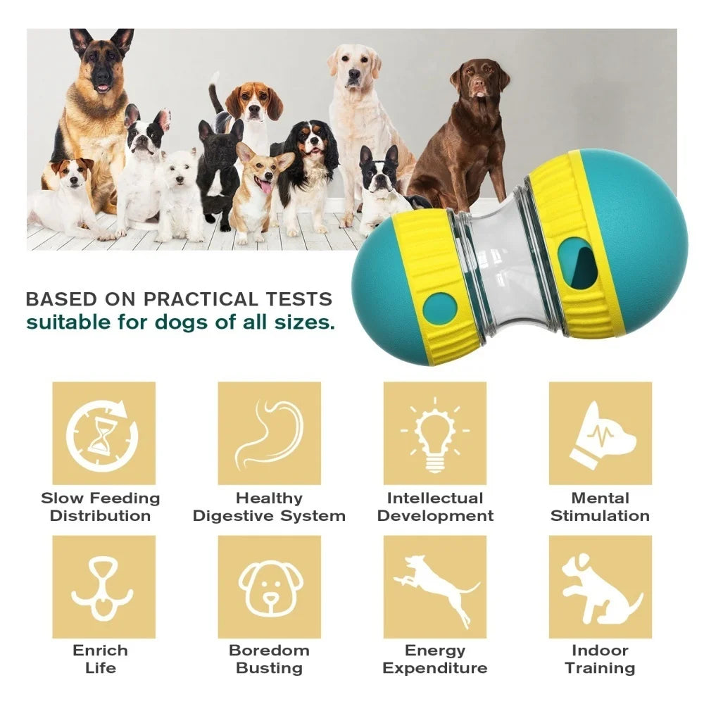 Distributeur de friandises interactif pour chien - Distributeur lent réglable pour toutes les tailles