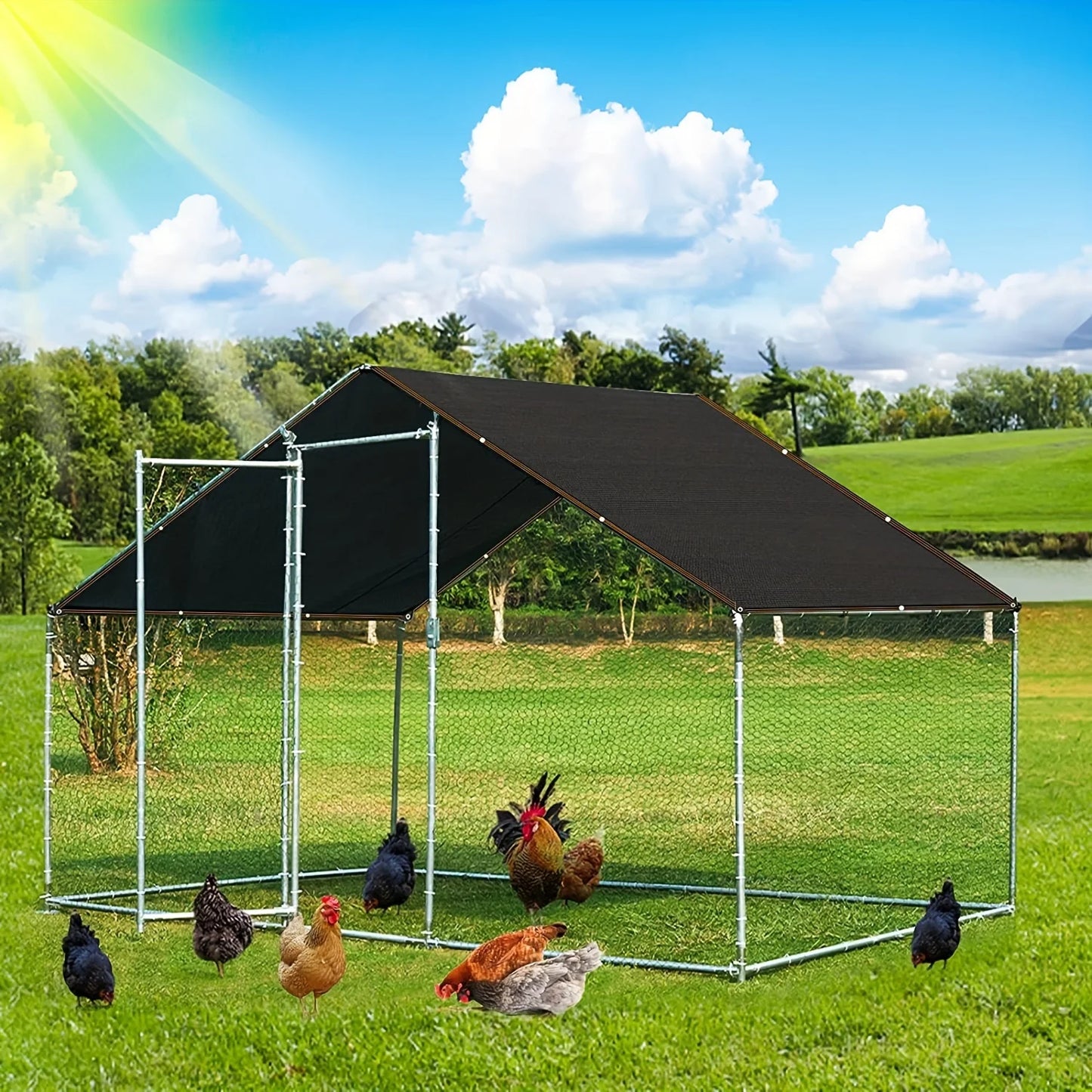 Toile d'ombrage noire en maille pare-soleil - Bordure scotchée avec œillets