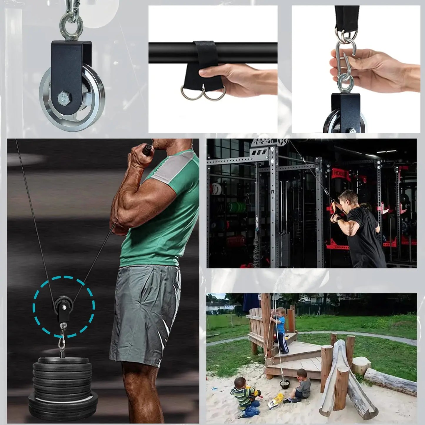 Polea de aluminio de alta resistencia - Sistema de fitness con rotación de 360°