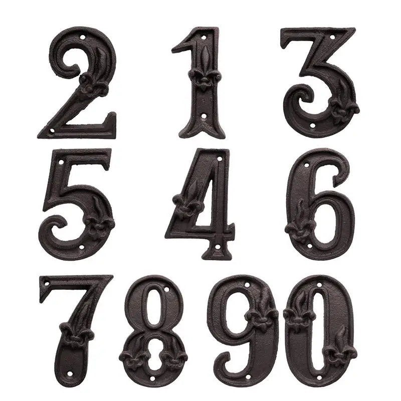 Cast Iron House Numbers - Antique Metal Address Plaque