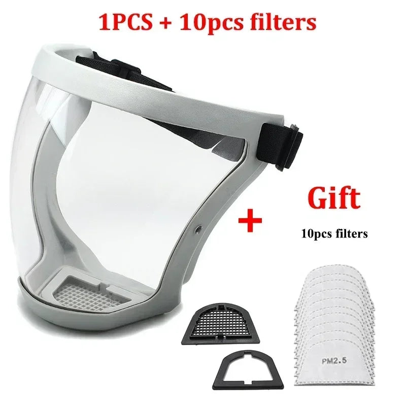 Masque de protection intégral transparent pour la tête, les yeux, les lunettes de sécurité, les visières d'écran, les lunettes anti-poussière, anti-vent et anti-buée