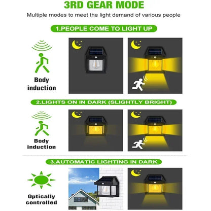 Solar-Powered Waterproof Outdoor Wall Light | Motion Sensor - Bascora