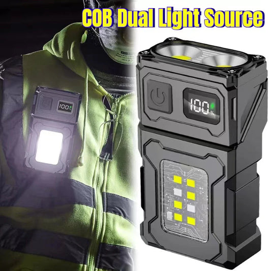 Mini USB Rechargeable LED Flashlight - Magnetic Emergency Light