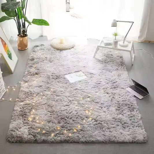 Tie-Dye Fluffy Carpets - Warm Plush Floor Mats for Kids