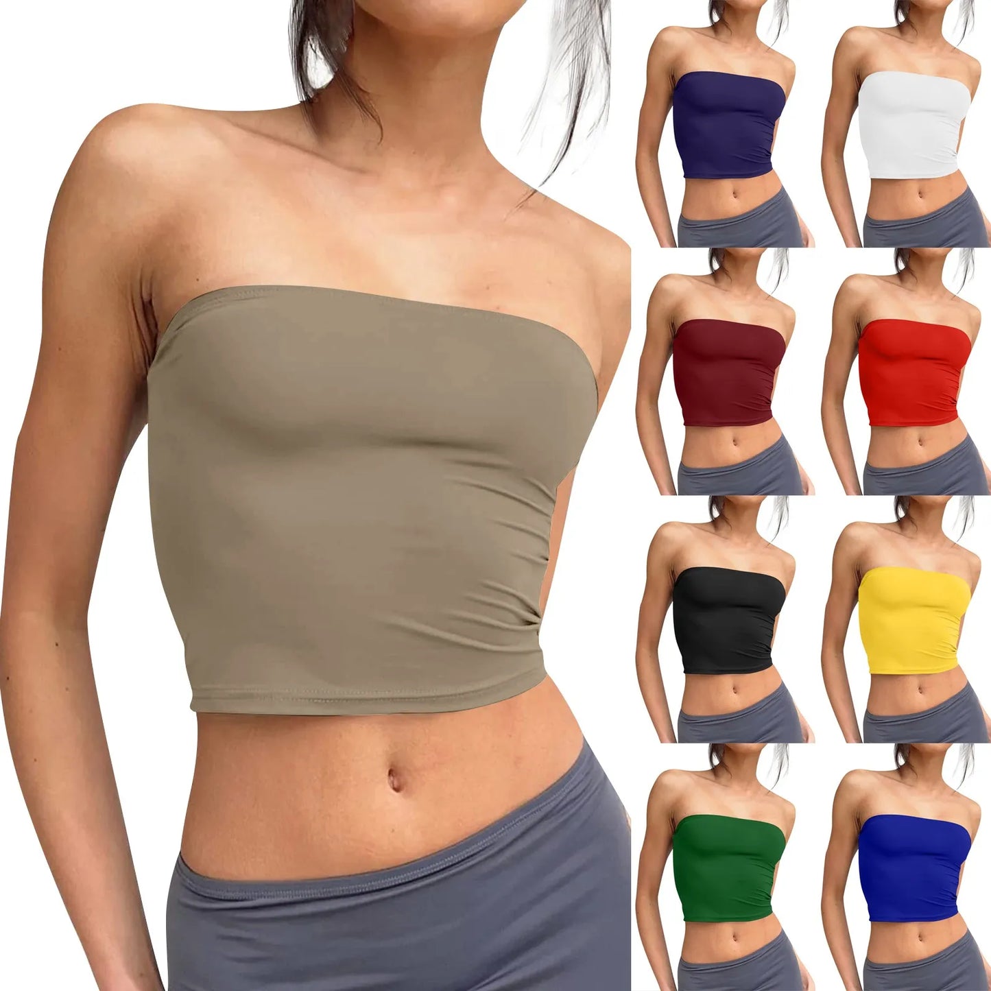 Women's Soft Breathable Bustier - Cotton Spandex Tube Top