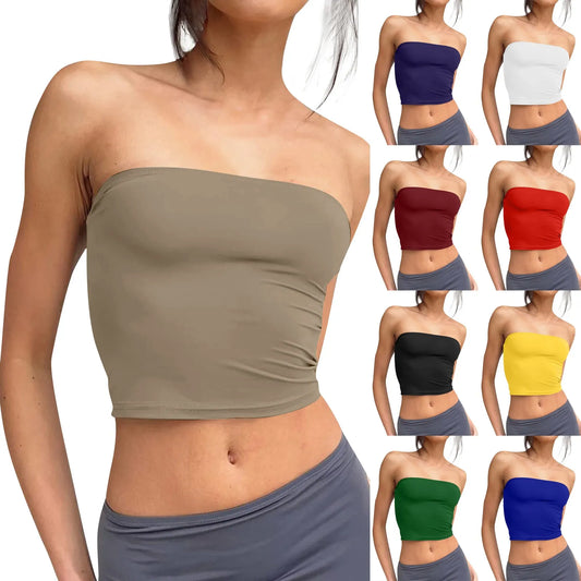 Women's Soft Breathable Bustier - Cotton Spandex Tube Top