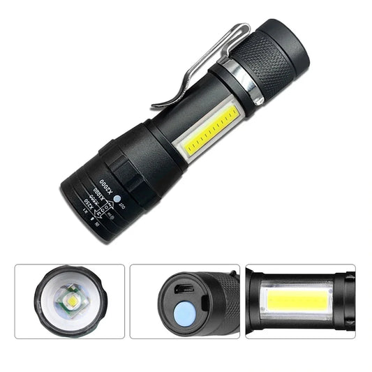Mini lampe de poche rechargeable USB - Compacte et zoomable