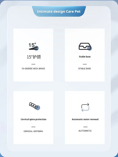 3-in-1 Tilted Pet Bowl Set - Gravity Water Feeder with Neck Protection - Bascora