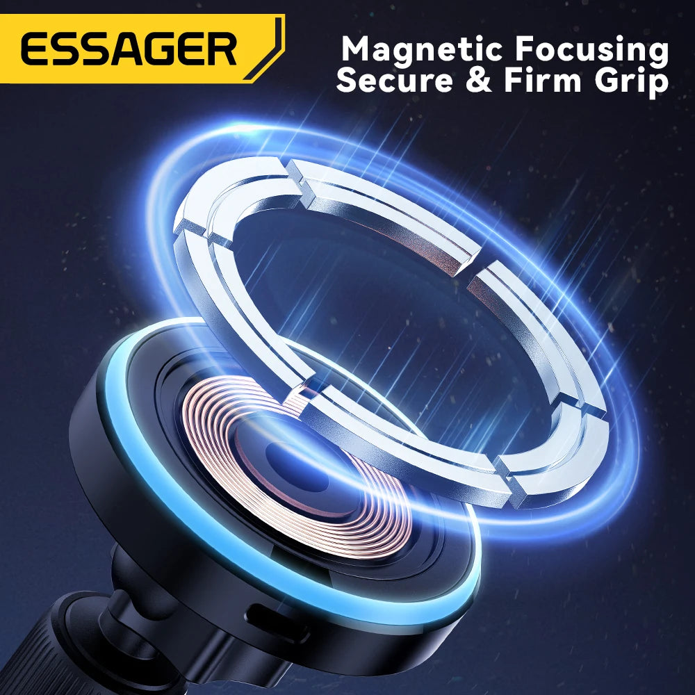 Essager Magnetic Wireless Charger 15W - RGB Car Mount