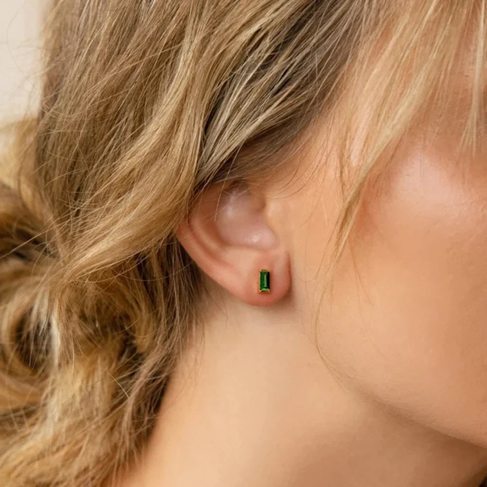 Savaé Design Rectangle Birthstone Earrings