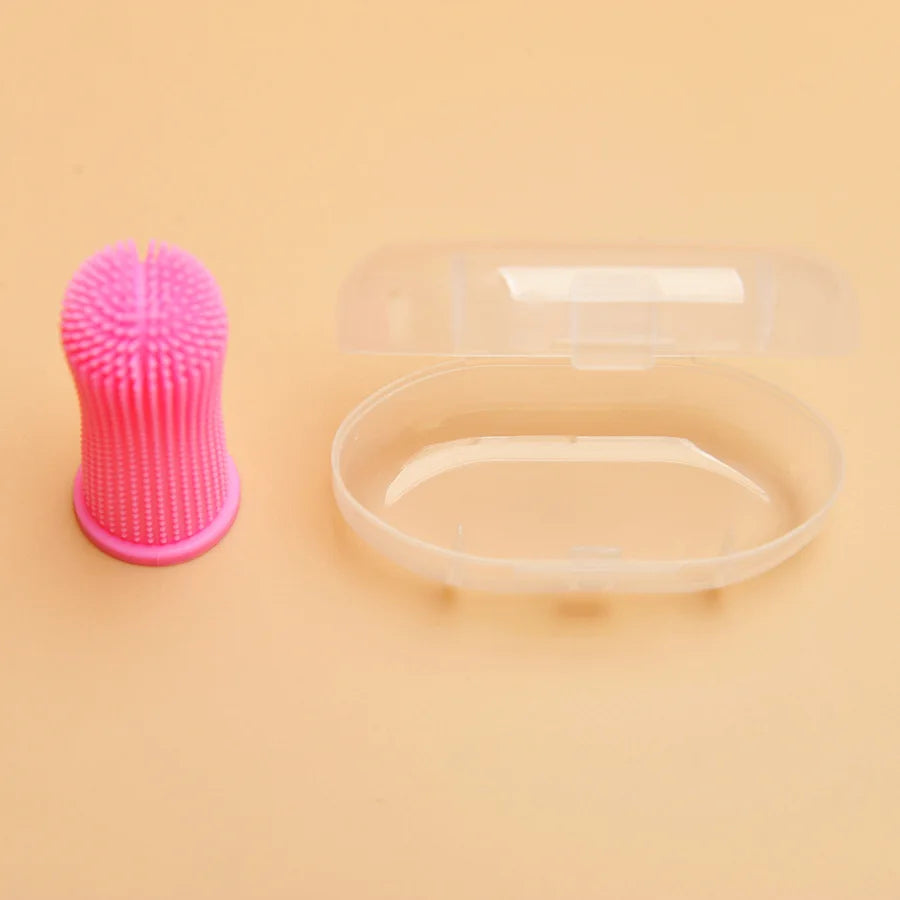 Brosse à dents pour animaux de compagnie - Poils en silicone pour chats et chiens