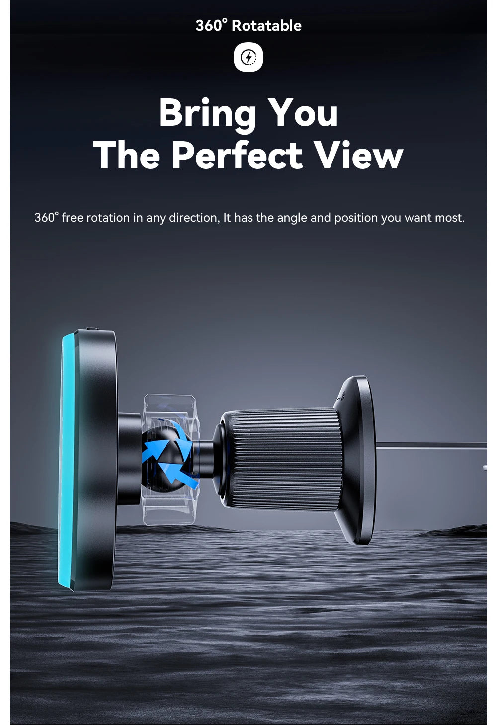 Essager Magnetic Wireless Charger 15W - RGB Car Mount