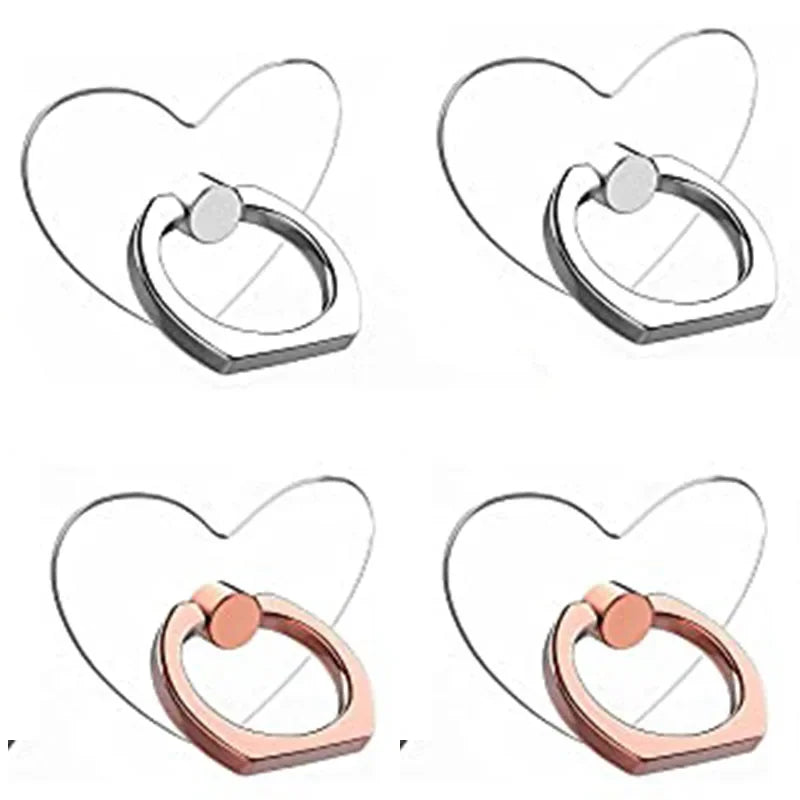 Soporte de anillo para teléfono móvil con rotación de 360 grados, transparente