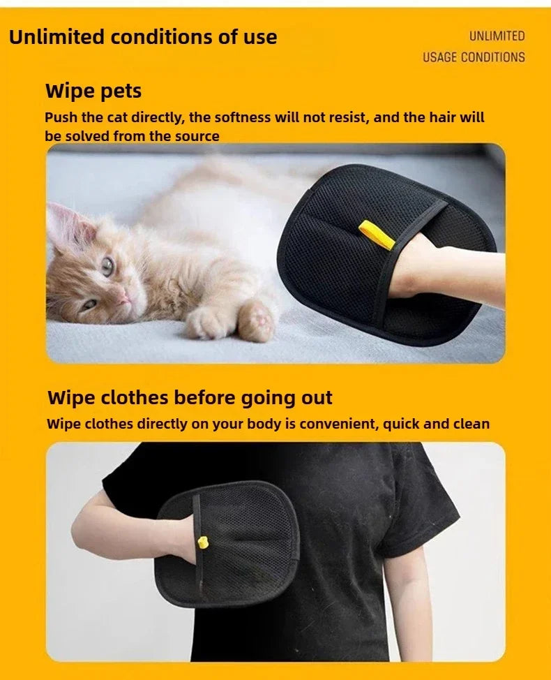 Gants anti-poils pour animaux de compagnie – Outil de toilettage et de nettoyage antistatique