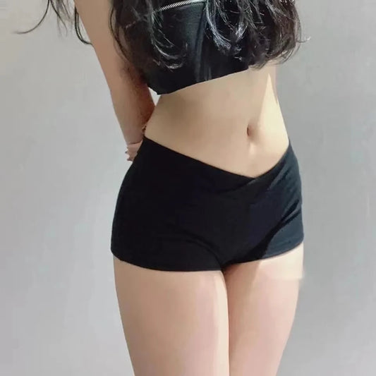 Black Dance Fitness Running Shorts - Ultra Short Sports Wear