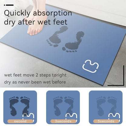 Double-Sided Diatomaceous Earth Bath Mat 40x60cm - Super Absorbent - Bascora