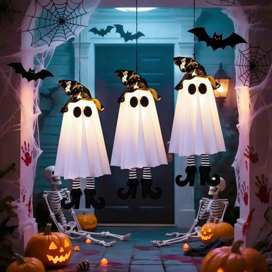 Halloween Hanging Ghost Mask Door Curtain - Haunted House Decor
