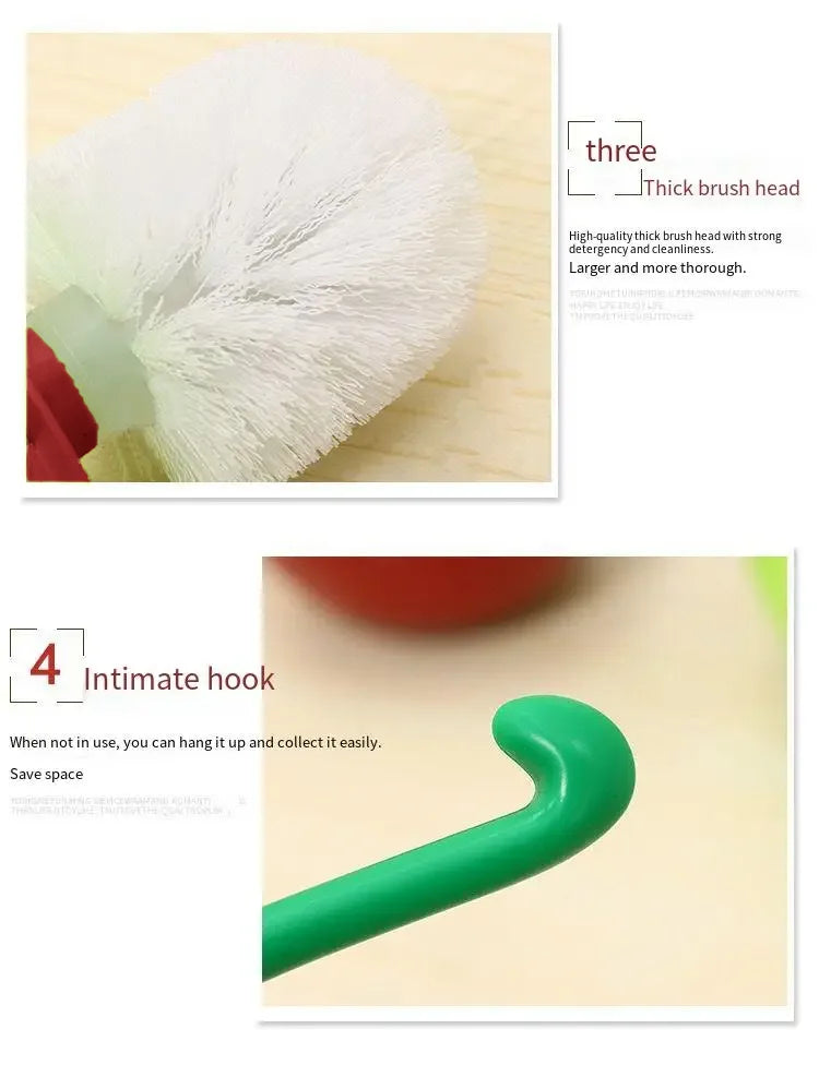 Cherry Shape Toilet Brush Set - Creative Bathroom Accessories