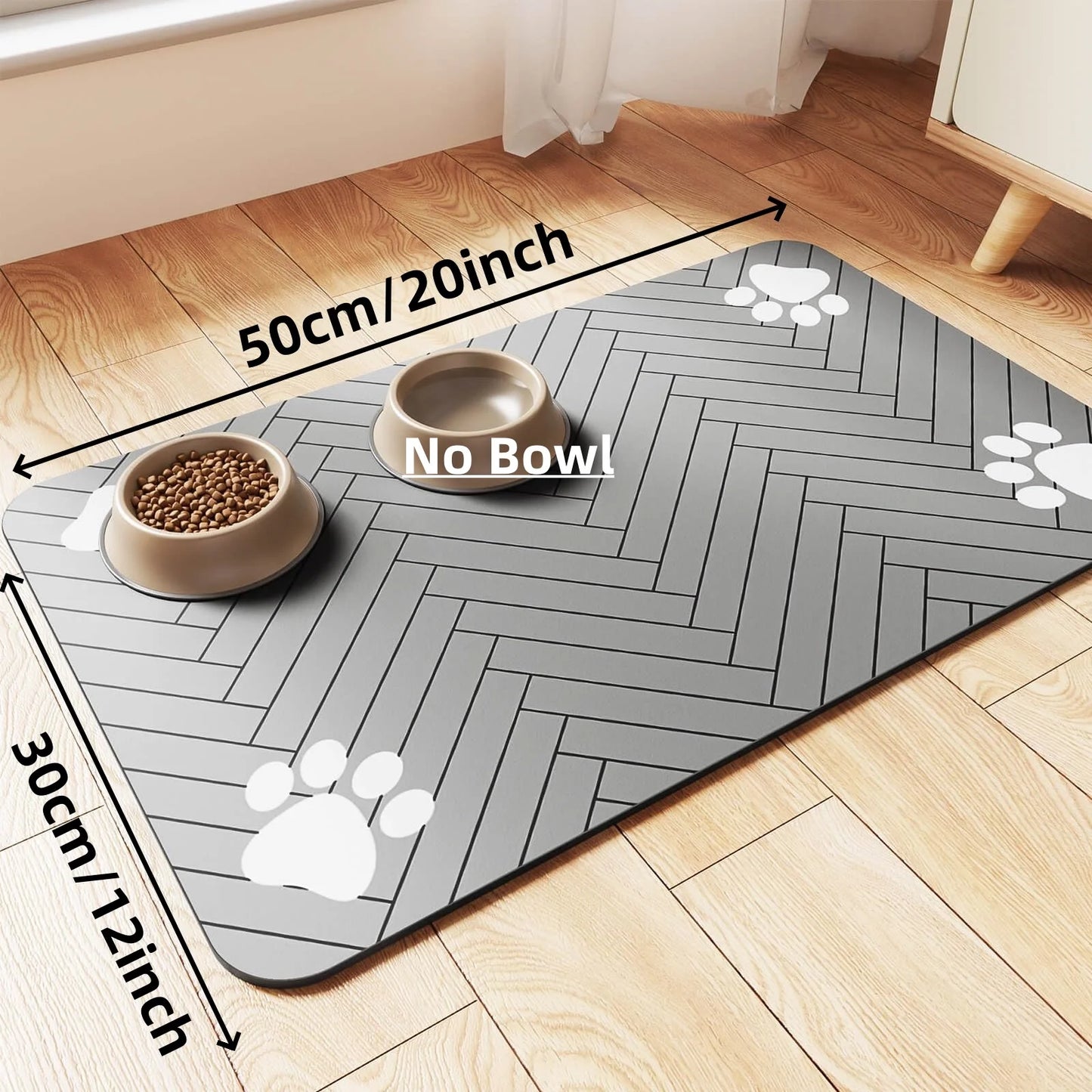 Tapis d'alimentation pour animaux de compagnie - Set de table absorbant et imperméable pour gamelles de nourriture et d'eau