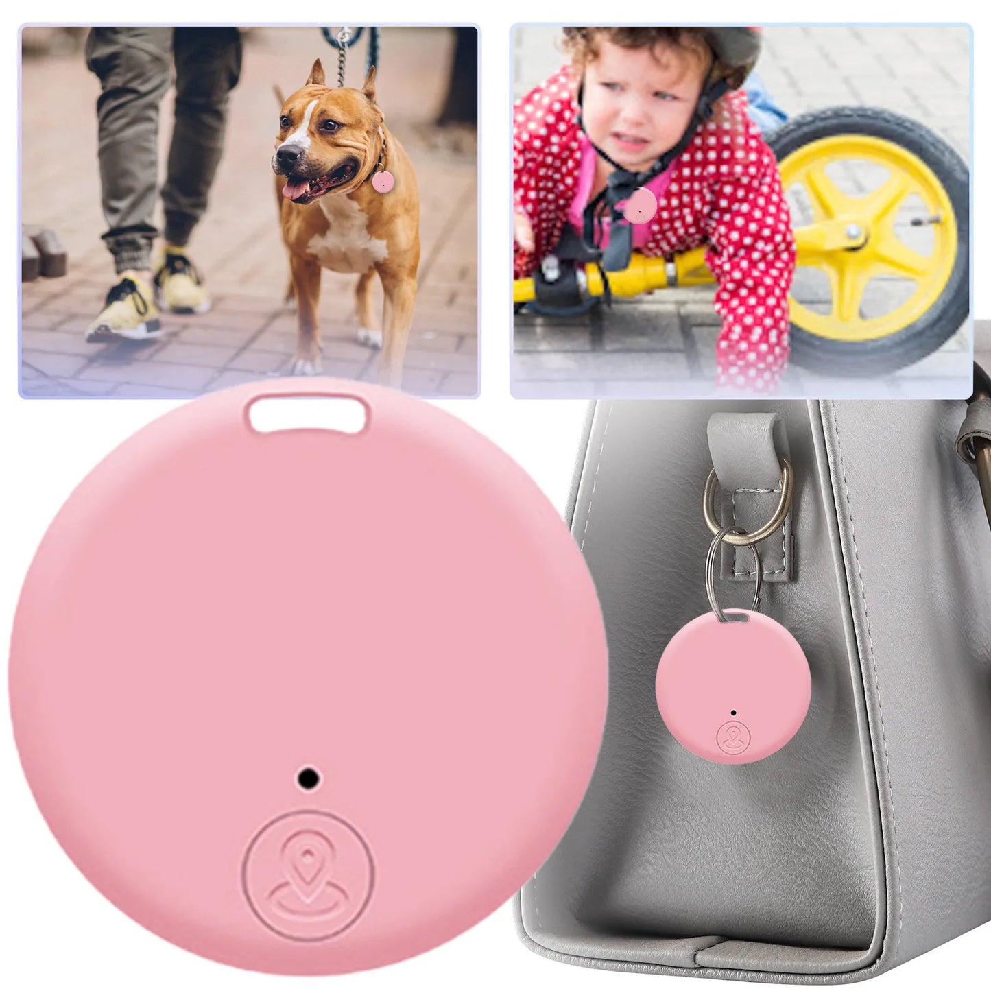 Mini porte-clés avec alarme et localisateur GPS - Étiquette intelligente pour animaux et clés