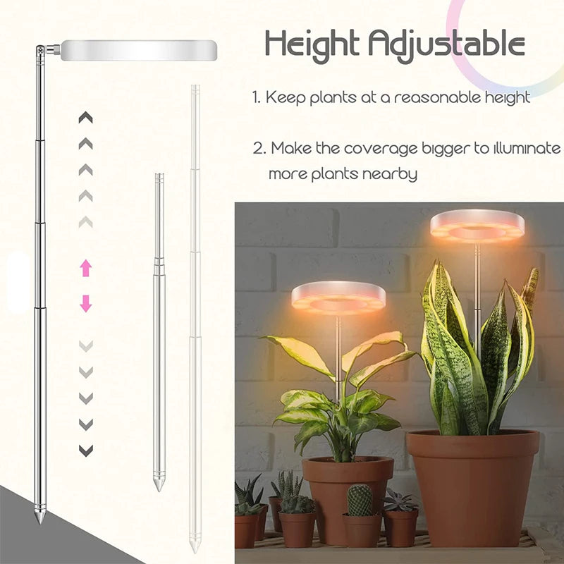 LED Grow Light Full Spectrum - USB 5V with Timer & Height Adjustment