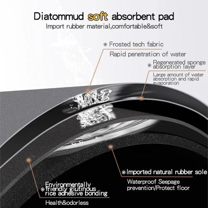 Double-Sided Diatomaceous Earth Bath Mat 40x60cm - Super Absorbent - Bascora