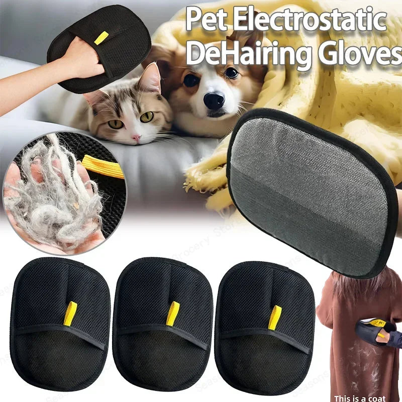 Gants anti-poils pour animaux de compagnie – Outil de toilettage et de nettoyage antistatique