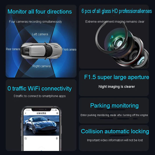 4K HD Hidden Dash Cam - Night Vision - 24/7 Monitor