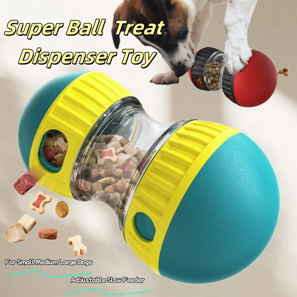 Distributeur de friandises interactif pour chien - Distributeur lent réglable pour toutes les tailles