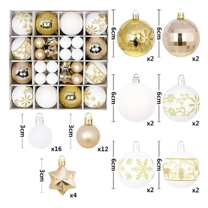 Christmas Ball Ornaments - Multicolor Electroplating Pendant Set - Bascora