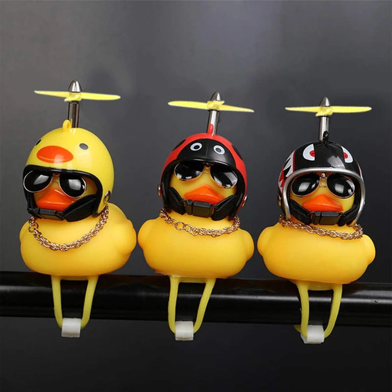 Rubber Yellow Duck Bike Bell with Lights - Kids Cute Horn