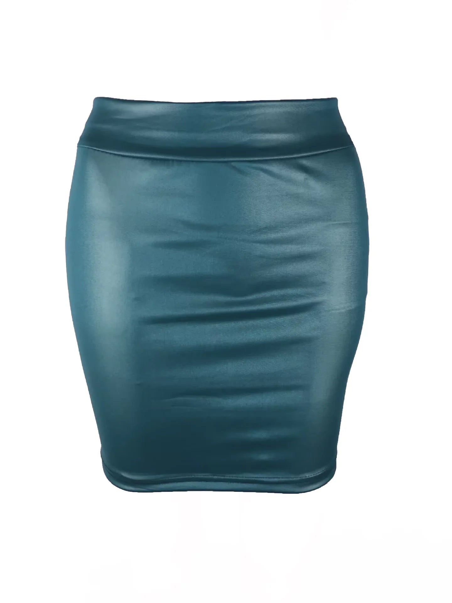 Leather Look Mini Skirt - High Waist PU Fashion Skirt