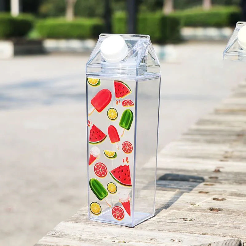 Bouteille d'eau en carton de lait - Gobelet portable transparent