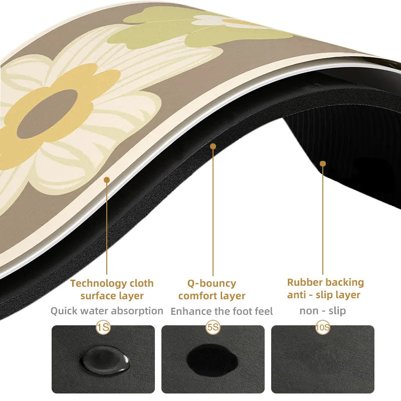 Petit tapis de terre de diatomées Daisy - Lavable à la main et multi-usages