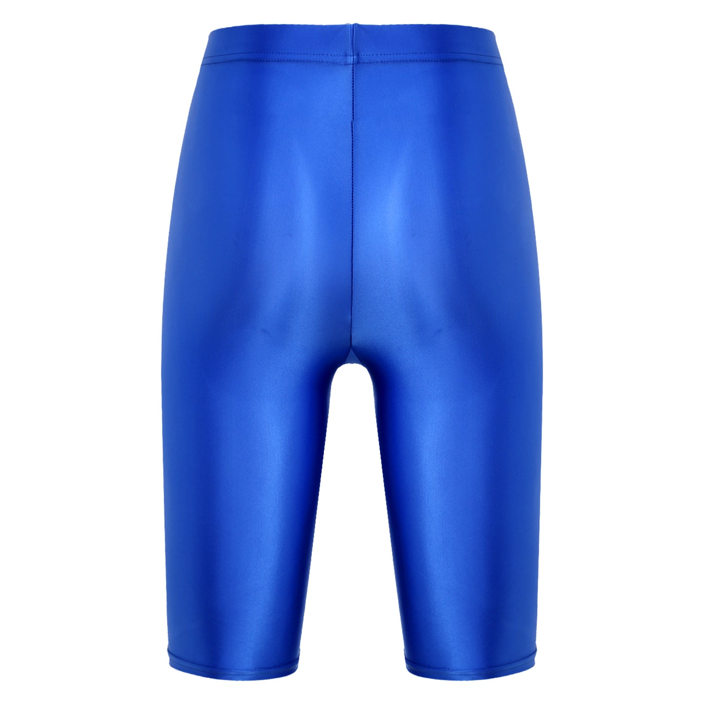 Women's High Waist Swim Shorts - Glossy Athletic Leggings Swimwear
