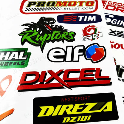 Motorcycle Stickers - Sponsor Logo Helmet Tank Decals - Bascora