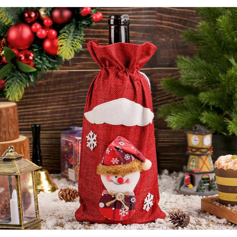 Christmas Cutlery Holder Bag - Santa Hat Fork Knife Sleeves