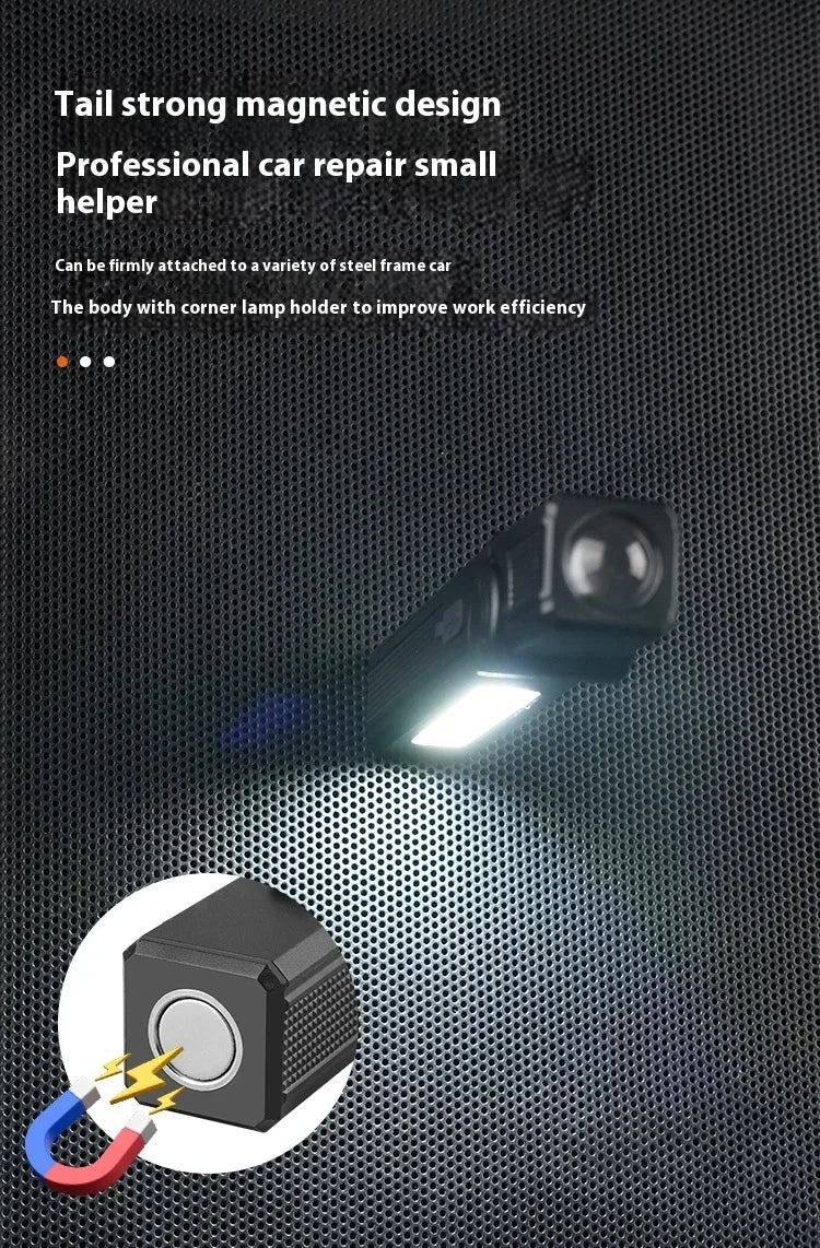 Magnetic COB LED Work Light - USB Rechargeable Waterproof Flashlight