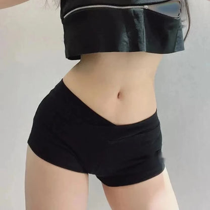 Black Dance Fitness Running Shorts - Ultra Short Sports Wear - Bascora