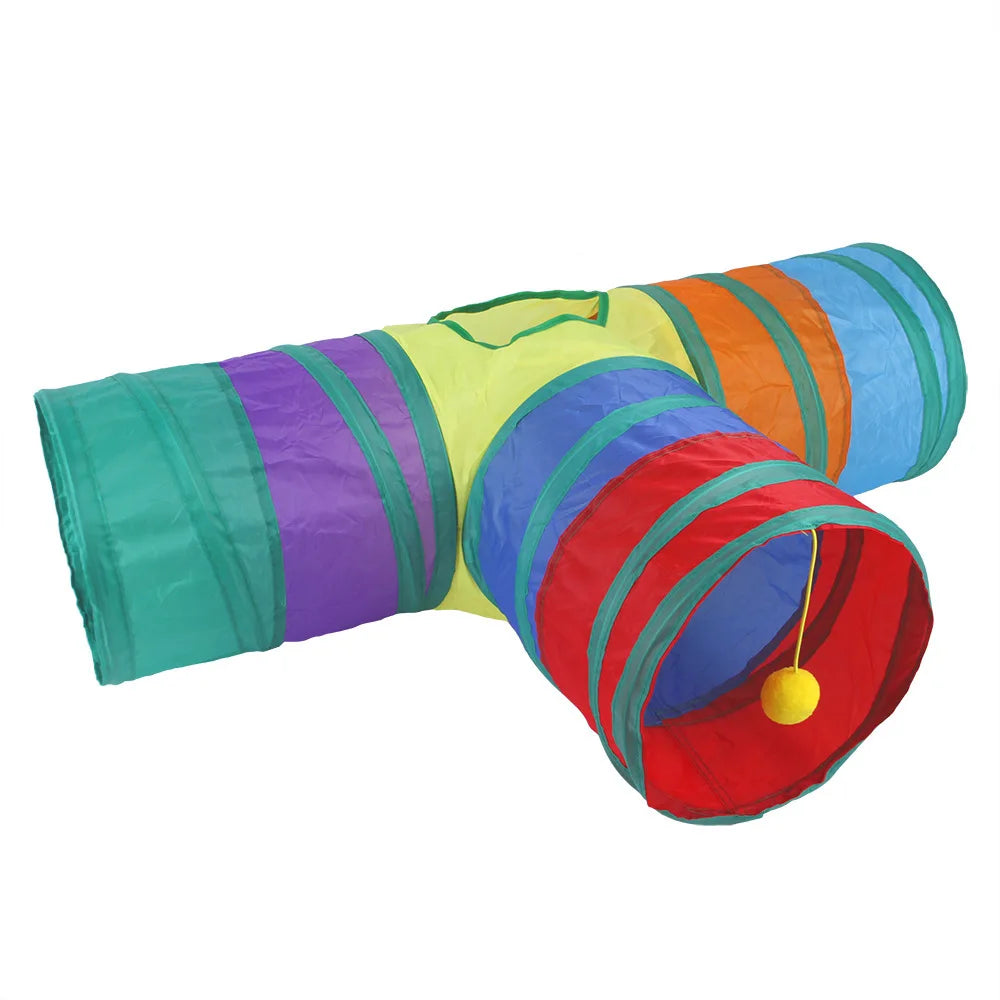 Túnel plegable para gatos - Diversión en interiores